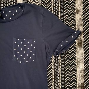 H&M Polka Dot Trim T-shirt
